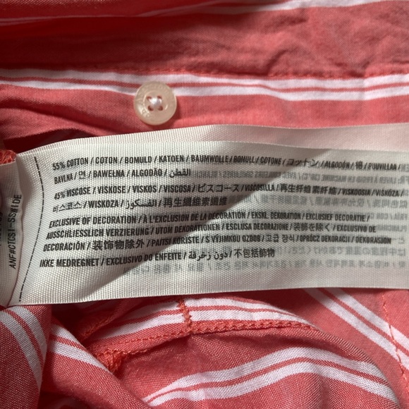 Abercrombie & Fitch Women’s Pink White Short Sleeve Button-Down Shirt Size XS - Picture 9 of 9